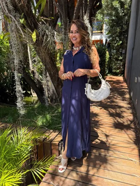 CHEMISE SEM MANGA LISA
AZUL MARINHO