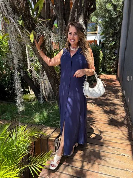 CHEMISE SEM MANGA LISA
AZUL MARINHO