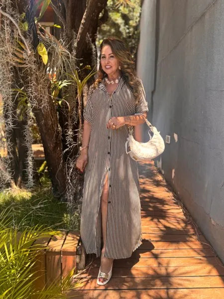 CHEMISE LISTRADA
PRETO