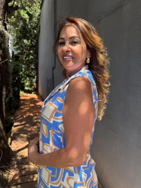 CHEMISE SEM MANGA SOFIA AZUL