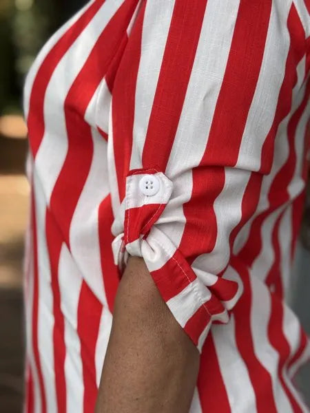 CHEMISE LISTRAS LARGAS 
                                    VERMELHA