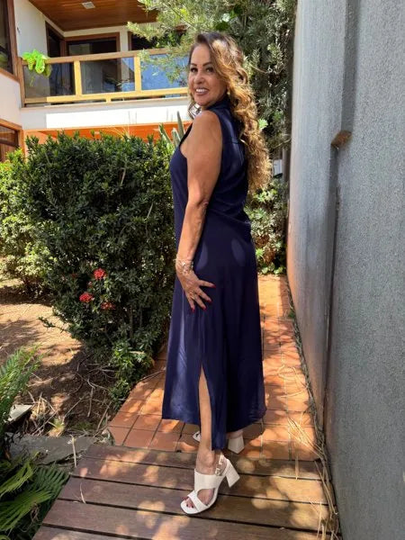 CHEMISE SEM MANGA LISA
                                    AZUL MARINHO