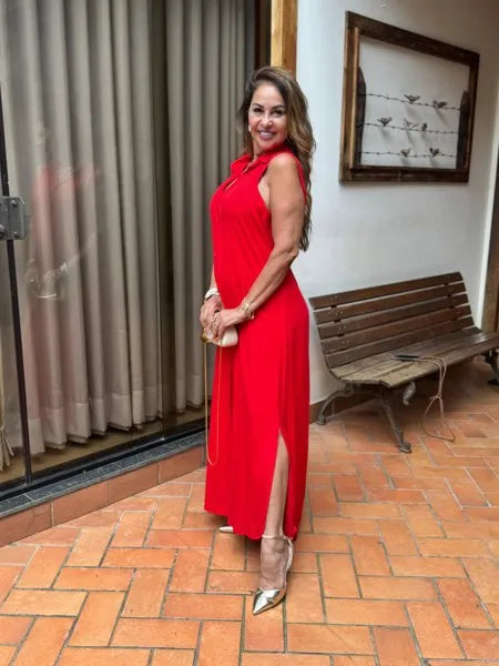 CHEMISE SEM MANGA LISA
                                    VERMELHA