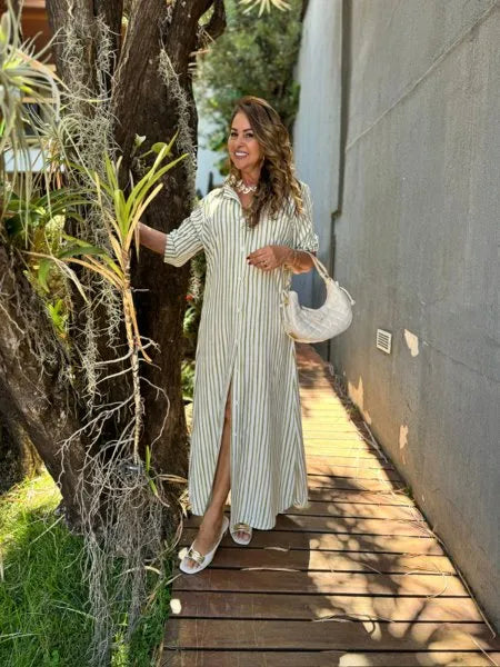 CHEMISE LISTRADA 2 TONS
                                    VERDE