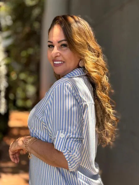 CHEMISE LISTRADA 
                                    AZUL MARINHO