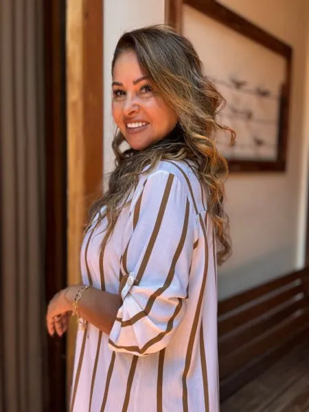 CHEMISE LISTRADA 
                                    AZUL MARINHO