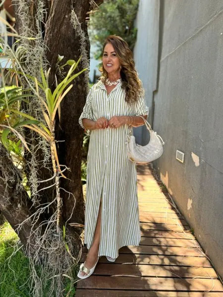 CHEMISE LISTRADA 2 TONS
                                    VERDE