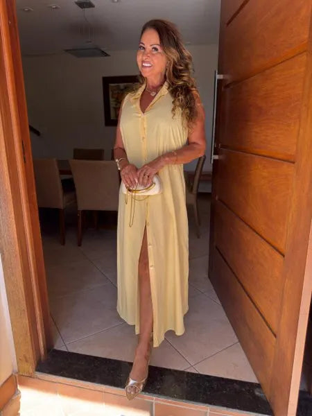 CHEMISE SEM MANGA LISA
                                    AMARELO MANTEIGA