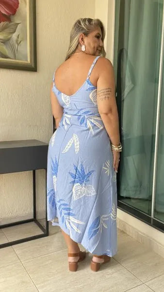 VESTIDO ALÇA MIDI PLUS
                                    AZUL CLARO