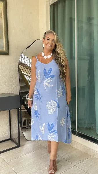 VESTIDO ALÇA MIDI PLUS
                                    AZUL CLARO