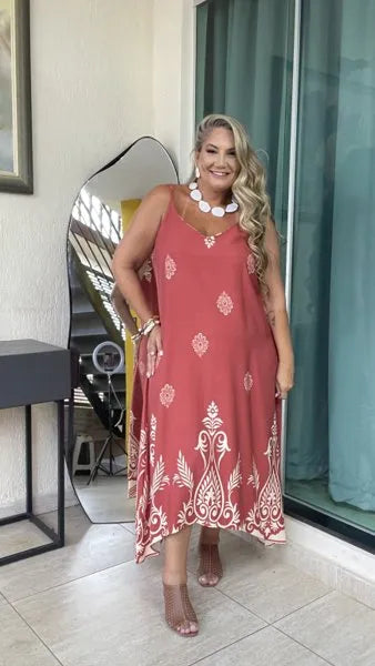 VESTIDO ALÇA MIDI PLUS
                                    TERRACOTA