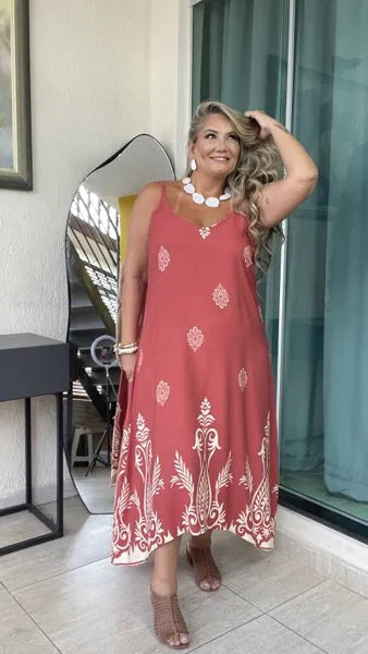 VESTIDO ALÇA MIDI PLUS
                                    TERRACOTA